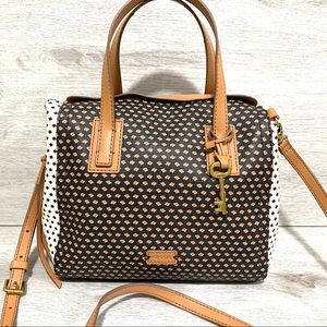 Fossil Emma Geometric PVC Satchel Crossbod…